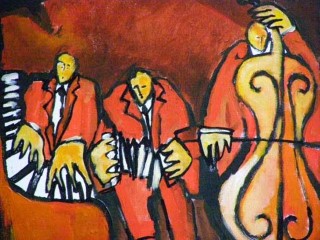 (De derecha a izquierda) D´Arienzo, Canaro, De Caro, Fresedo, Biagi. Los directores de la época de oro del tango